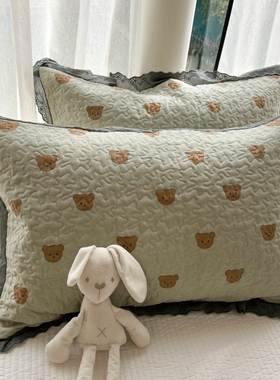 全棉韩版绗缝夹棉枕套40x60单人48x74枕头套加大50x80枕芯套加厚