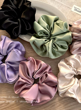 秋冬纯色缎面大肠发圈女高级感头绳2025新款高端丸子头发绳头饰品