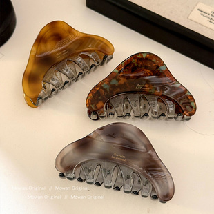 仿醋酸三角发夹2025新款 高级感鲨鱼夹后脑勺盘发抓夹发卡夹子头饰