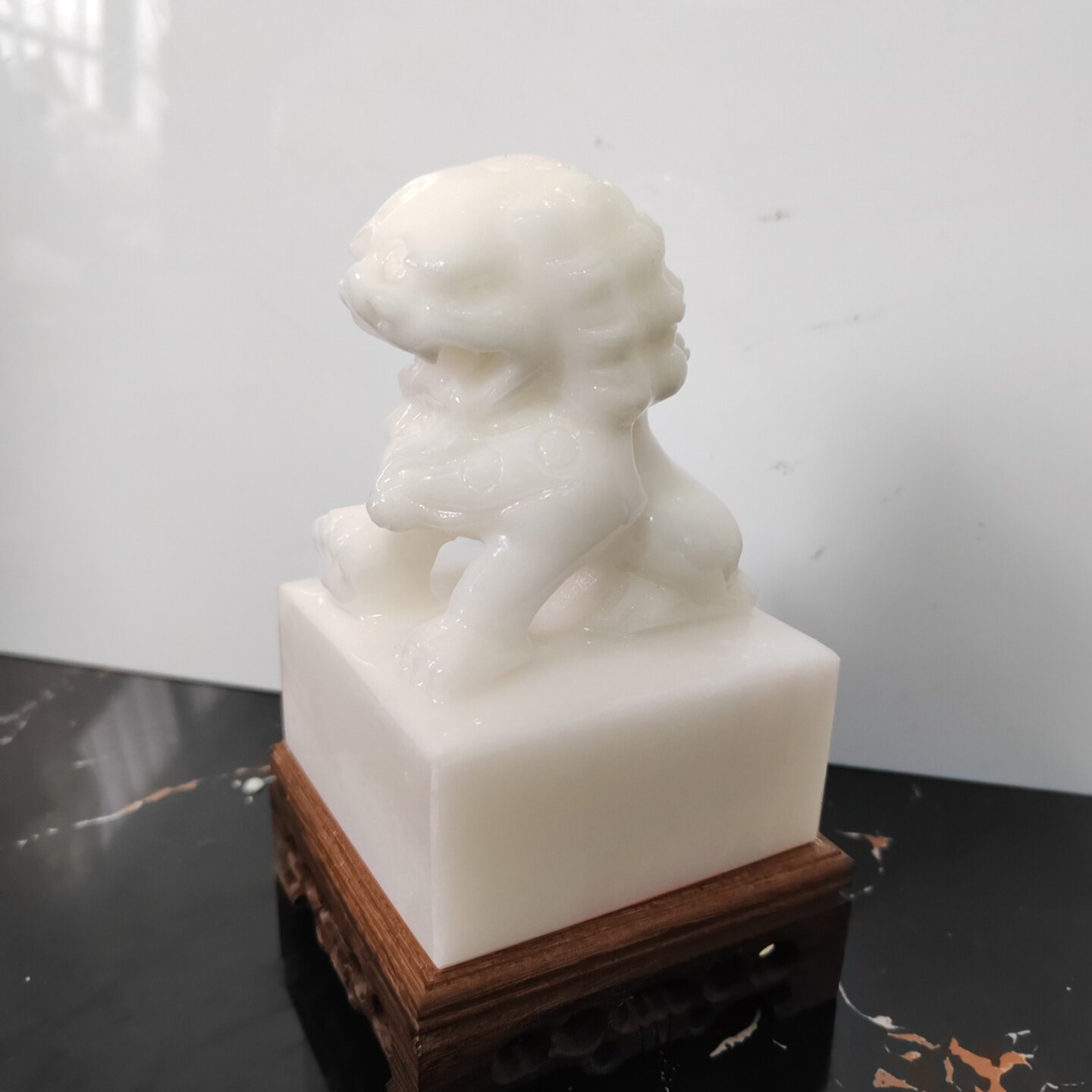 天然白玉石狮子印章摆件工艺品篆刻玉玺家居装饰镇宅风水闲章礼品