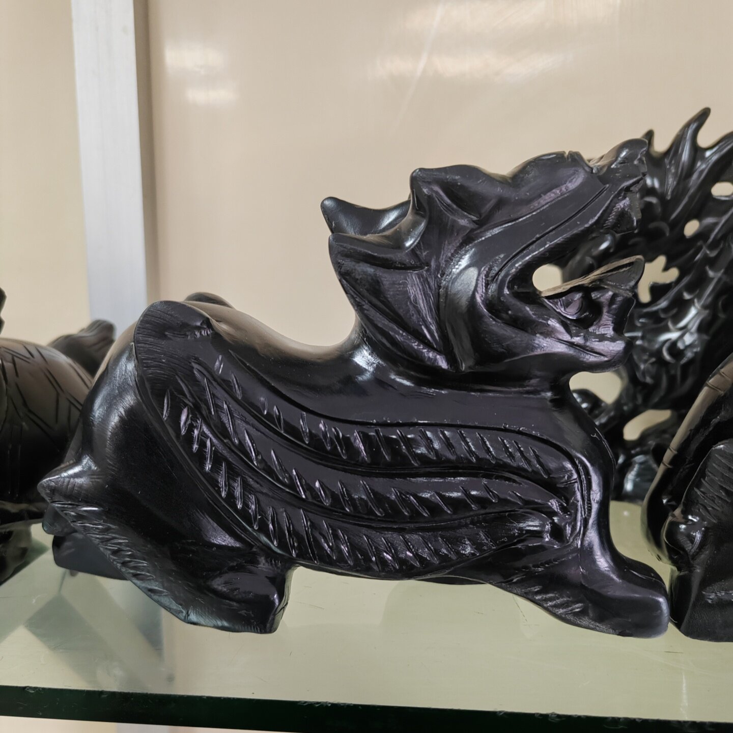 天然黑曜石黑色貔貅带翅膀貔貅皮休摆件装饰品客厅书房桌面工艺品