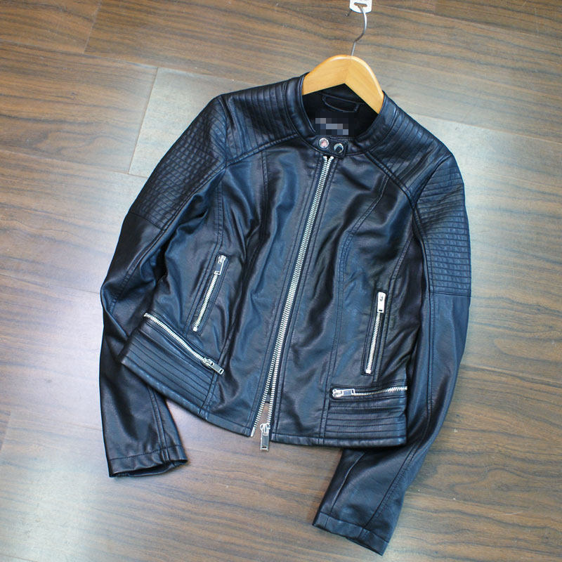 Foreign trade The original single- Stand collar washing Shoulder Quilting leather clothing coat Autumn and winter lady leather clothing coat leather jacket routinein the Women's clothing/Boutique , Leather clothing  category - from Buy2taobao.com to provide professional Taobao agent buy service