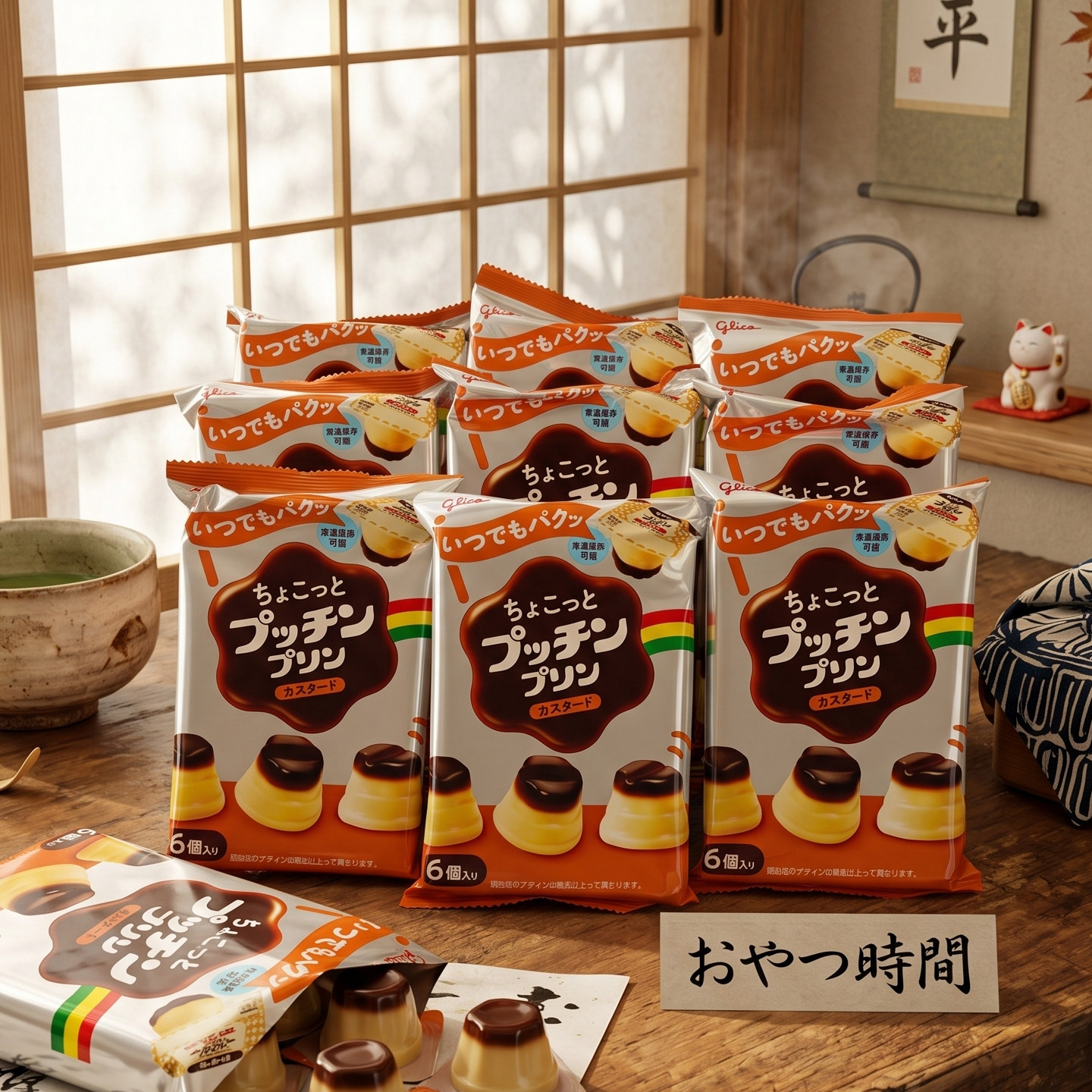 日本格力高glico 小布丁日式小零食120g/袋卡仕达味即食甜点布丁