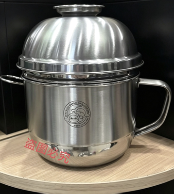 米斯快餐杯14厘米泡面碗盘子三件套304不锈钢正品饭盒饭盆