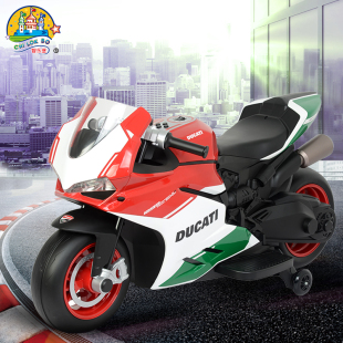 杜卡迪儿童电动摩托车超大号男女小孩玩具可坐人宝宝四轮充电童车