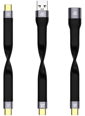 双头Type-C公对公数据线PD快充type-c转USB3.0otg短线高速FPC软排线10GB雷电4高速40GB双头type-c连接线100W