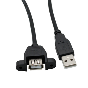 可固定USB2.0延长线USB公转母数据线带螺丝孔USB2.0公对母带螺丝固定耳朵USB公母对接延长线USB2.0挡板延长线