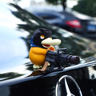 加特林可达鸭车载摆件汽车电动车摩托车装饰品车外挂件车尾挂饰