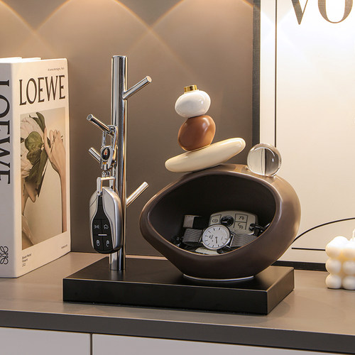 花草堂石来运转钥匙收纳玄关摆件