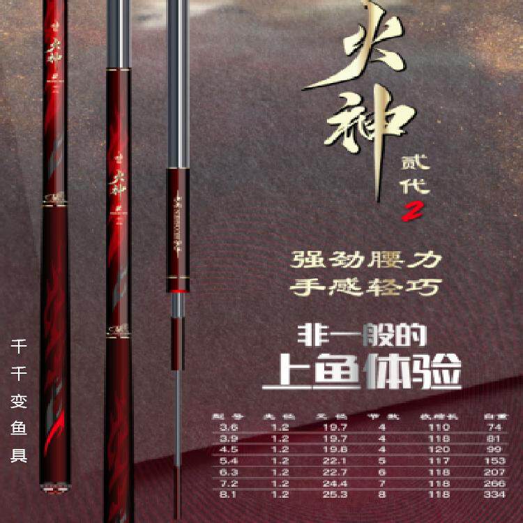 30T高碳马丁大物竿火神2代超轻硬
