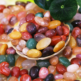 雨花石五彩天然石鹅卵石原石水培盆栽装 饰石鱼缸造景铺底养花小石