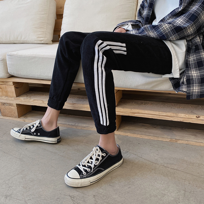 20秋装港风大码潮流工装灯芯绒宽松九分小脚休闲男裤，男装休闲裤，电商A009A（原A058A）