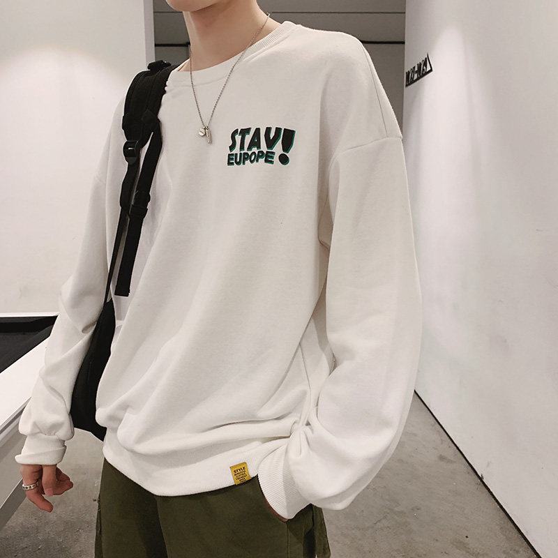 20秋装港风大码韩版宽松情侣装印花圆领卫衣上衣潮WY909,男装卫衣,电商A009A（原A058A）