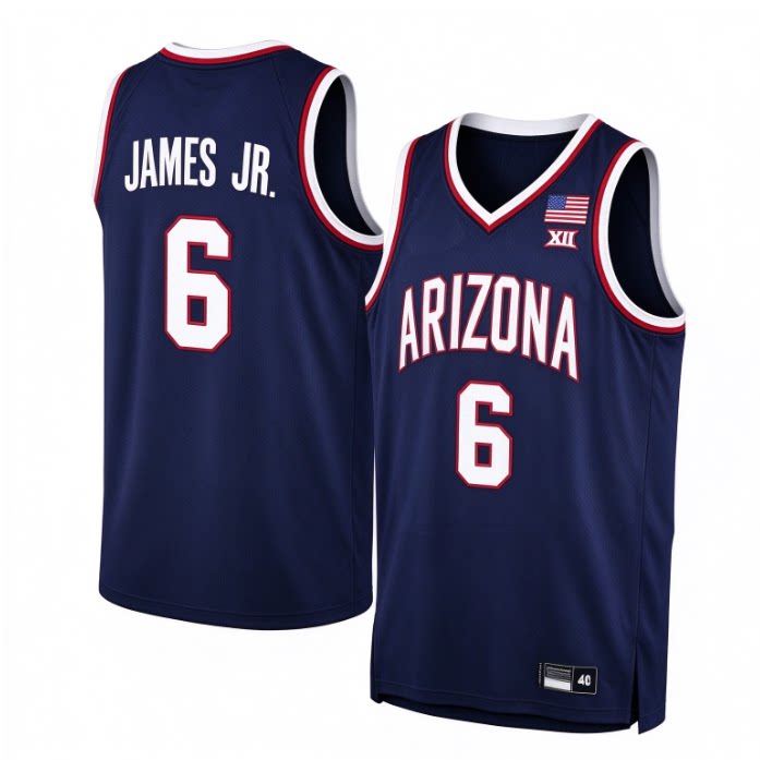 美版亚利桑那大学队6号JAMES 布莱斯詹姆斯球衣 球迷版热压背心SW