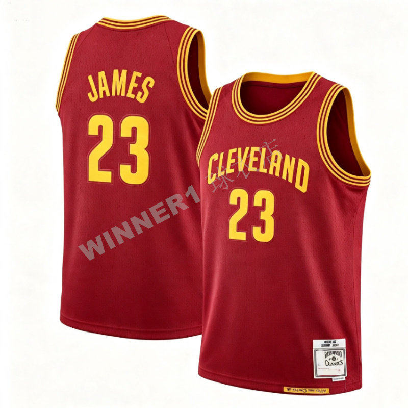 美版定制 骑士队23号勒布朗詹姆斯复古球衣 JAMES 球迷版背心热压