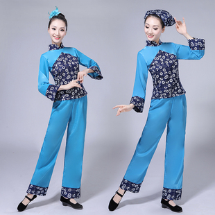 阿庆嫂演出服斗笠舞新款中老年秧歌服舞蹈采茶女成人村姑服装