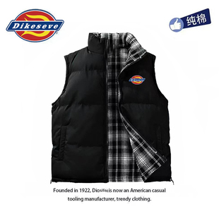 羽绒棉服坎肩情侣外套棉衣 格子无袖 帝客迪克斯正品 马甲保暖秋冬季