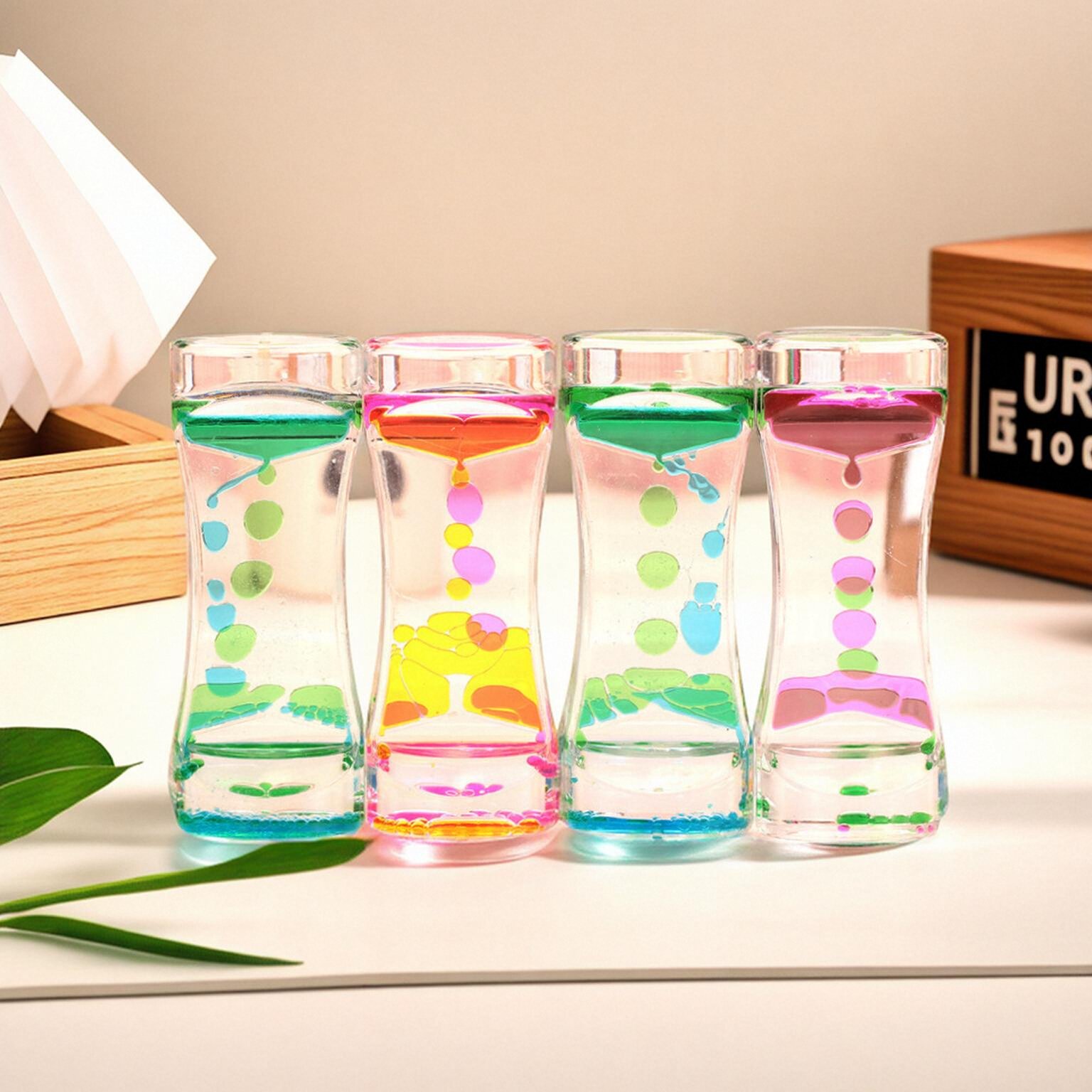 美腰双色油滴 创意下沉油滴沙漏好玩解压桌面摆件朋友生日礼物