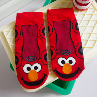 芝麻街艾莫袜子纯棉卡通