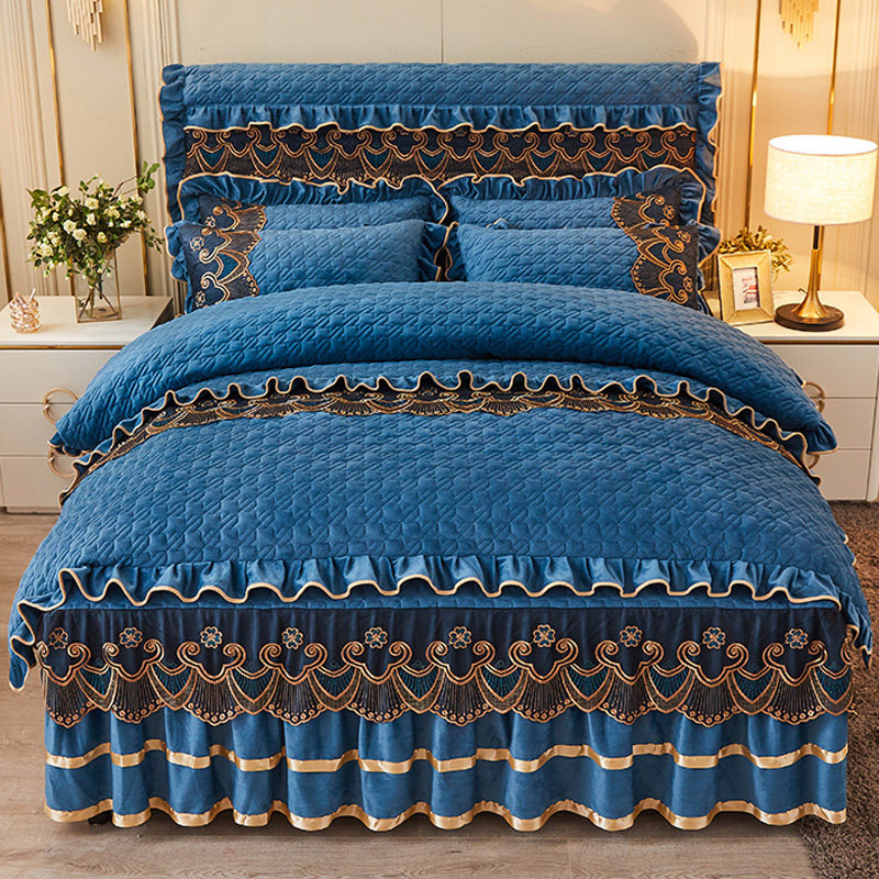 欧式夹棉绗缝加厚两用被套单件水晶绒保暖双面加绒牛奶珊瑚绒冬季