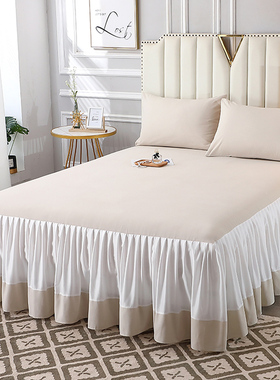 纯色床裙床罩单件韩版床围裙防尘遮丑1.5米1.8x2.0床套三件套夏季
