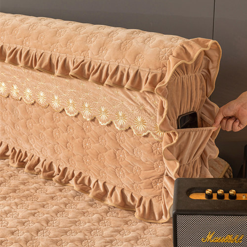 新款高档A类婴儿绒床头罩全包