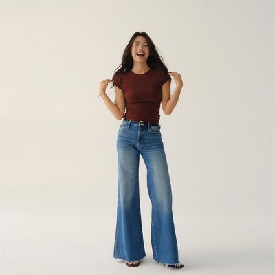 「随意漫步」基础百搭高弹阔腿裤