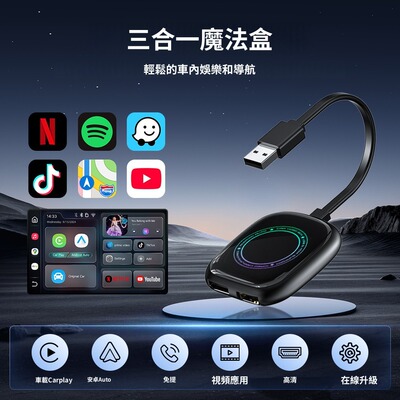 有线转无线carplay安卓auto