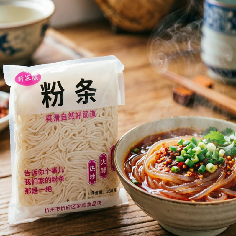 350g山西忻州手工粉条现压土豆粉丝鲜粉带细粉火锅粉麻辣烫羊杂粉