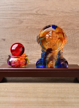 2026马年属猴人吉祥物金贝迎禄古法琉璃摆件客厅卧室招财摆设