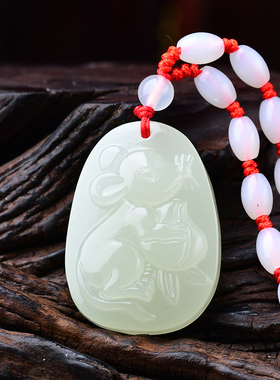 淘运鼠运福来吉贵宏和田玉吊坠属猴人2025年吉祥物男女生肖猴挂件
