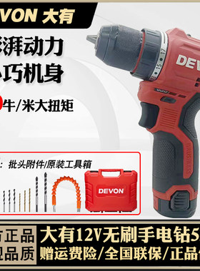 大有12V无刷电钻大友工具手电钻