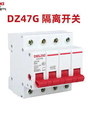 德力西隔离开关DZ47G小型1P/2P/3P/4P家用32a/100a总闸三相四线