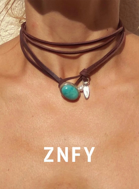 choker简约波西米亚风颈带麂皮