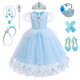 冰雪奇缘艾莎女童连衣裙女童高端洋气六一儿童派对表演礼服elsa裙