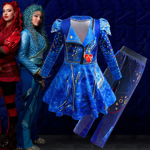女童后裔4cosplay服装儿童万圣节Descendants4表演礼服舞台套装
