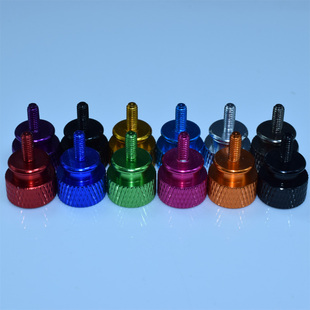 6#-32台湾进高品质彩色铝合金台式电脑机箱手拧螺丝帽华司母玩具