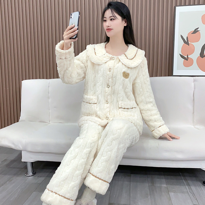 女士法兰绒家居服套装仅45.9元