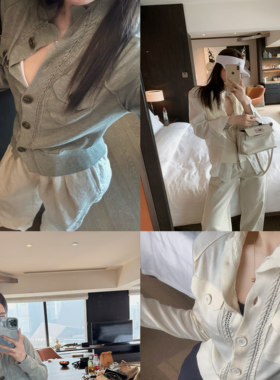 MLPSTUDIO 老钱感5%羊毛奶乖口袋针织开衫/马甲春夏打底上衣女