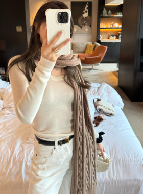 MLPSTUDIO 秋冬挚爱！羊毛绞花粗织大围巾女秋冬百搭针织披肩