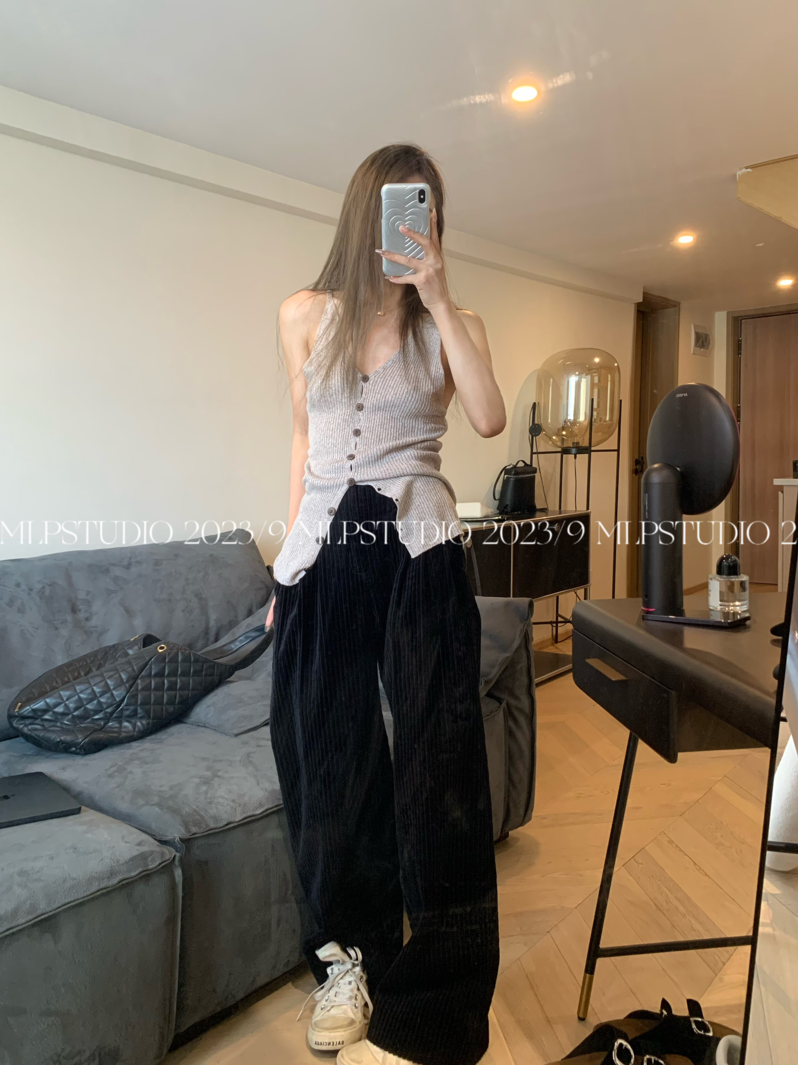 高腰简约通勤自主长裤