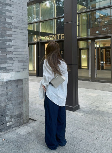 MLPSTUDIO 两色Free空气裤!物理防shai松驰感阔腿拖地休闲裤夏