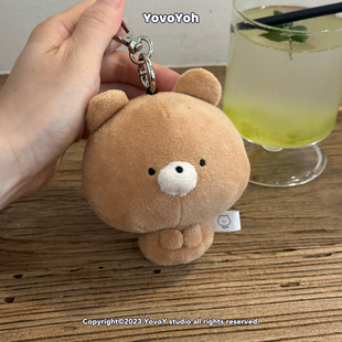 ●YovoYoh中国原创●豆眼小熊 揣手手 毛绒可爱包挂件挂饰