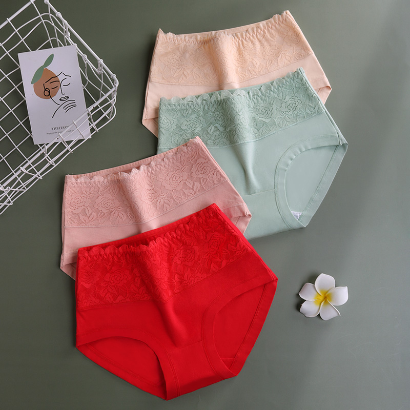 4条装中腰纯棉女士内裤收腹提臀全棉抑菌抵挡大码三角短裤头585