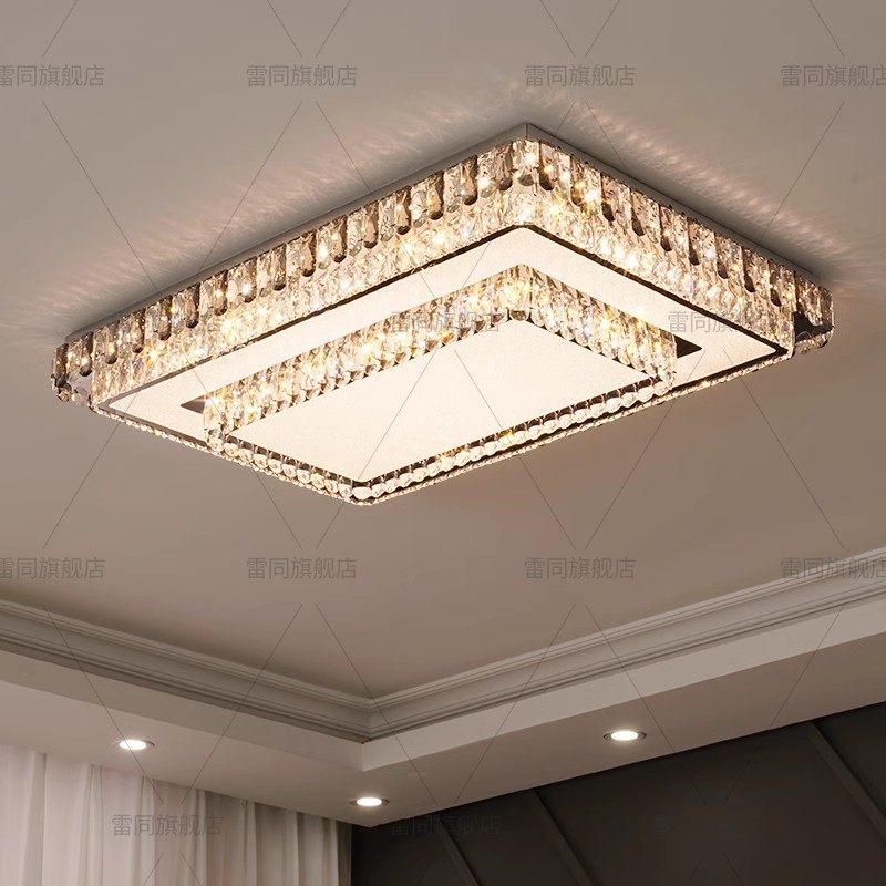 客厅主灯现代简约led轻奢水晶吸顶灯餐厅卧室长方形灯具组合套餐