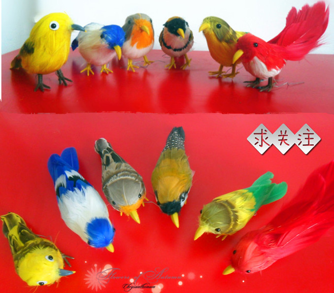 定做仿真小鸟喜鹊羽毛鸟摆件装饰舞台摄影道具动物模型玩具