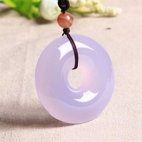 精品天然冰种白玉髓平安扣吊坠男女款玉石挂件情侣款