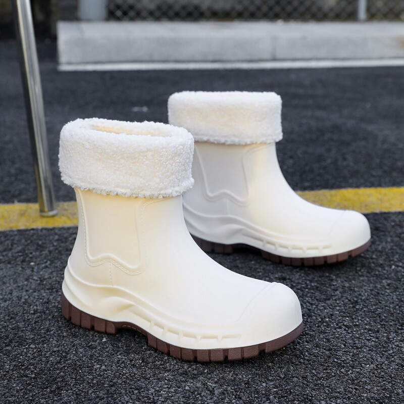 女装防水鞋女雨鞋女雨靴网红中帮户外穿短筒清洁百搭加棉时尚耐磨