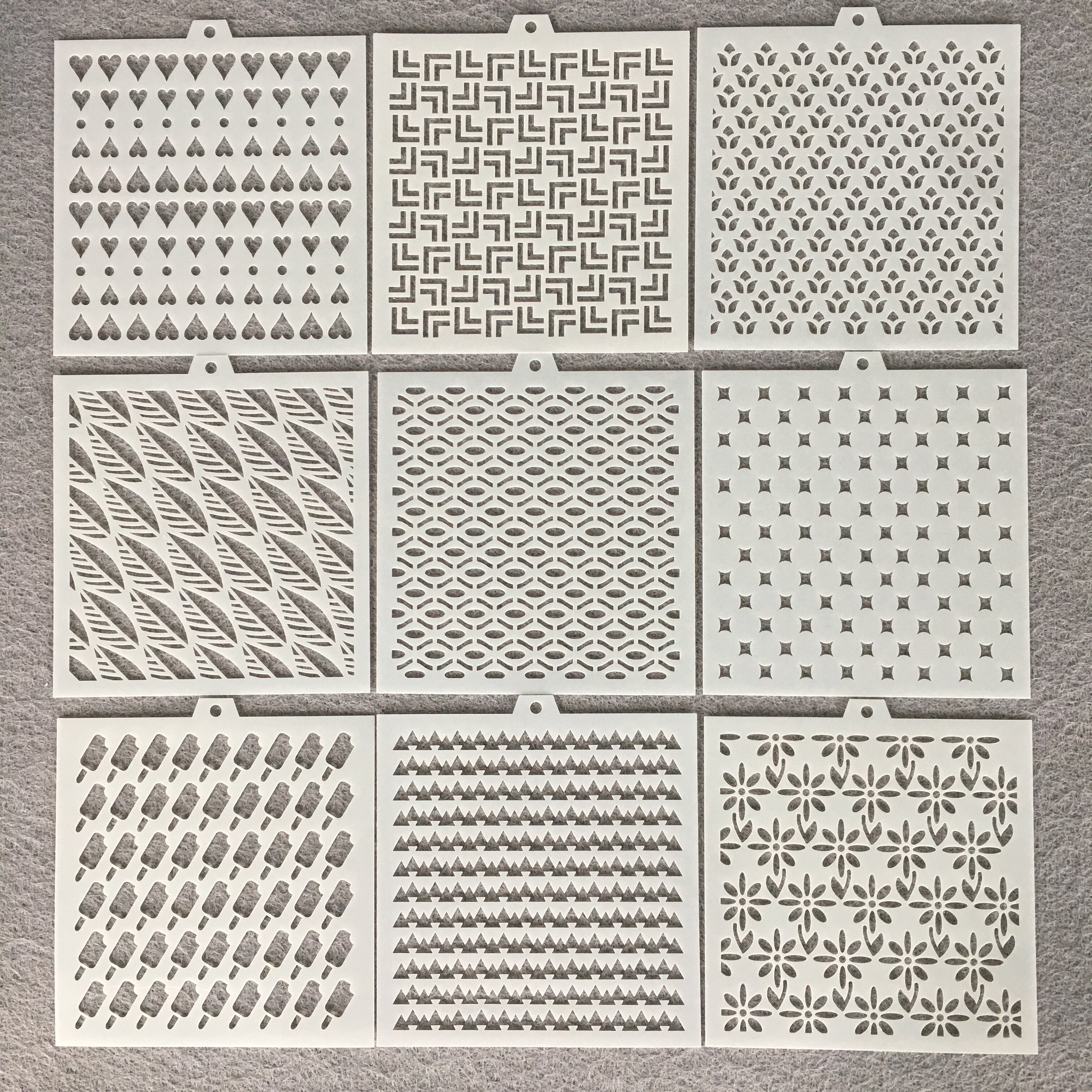 공장 직접 판매 색칠 그림 템플릿 아마존 국경 공급 유럽식 가루 설탕 체 금형 템플릿 중공 템플릿