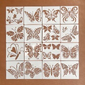 蝴蝶系列绘画儿童手账手抄报辅助喷涂墙绘辅助镂塑料空画板模板尺